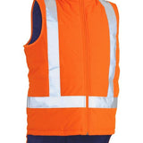 BISLEY TAPED Hi Vis PUFFER VEST with X Tape - BV0379XT