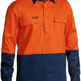 BISLEY Hi Vis CLOSED FRONT DRILL SHIRT - BSC6267