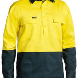 BISLEY Hi Vis CLOSED FRONT DRILL SHIRT - BSC6267