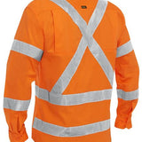 BISLEY X TAPED CLOSED FRONT HI VIS COOL LIGHTWEIGHT DRILL SHIRT - BSC6166XT