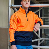 BISLEY Hi Vis FLEECE 1/4 ZIP PULLOVER - BK6989