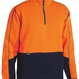 BISLEY Hi Vis FLEECE 1/4 ZIP PULLOVER - BK6989
