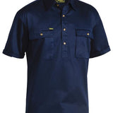 BISLEY CLOSED FRONT SS COTTON DRILL SHIRT - BSC1433
