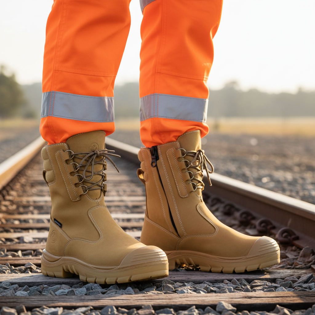 Steel Blue Collie wheat boot rail image