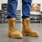 Steel Blue Collie wheat boot workshop image