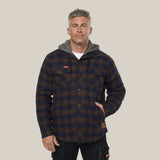 HARD YAKKA QUILTED FLANNEL HOODED SHACKET -Y06690