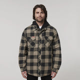 HARD YAKKA QUILTED FLANNEL HOODED SHACKET -Y06690